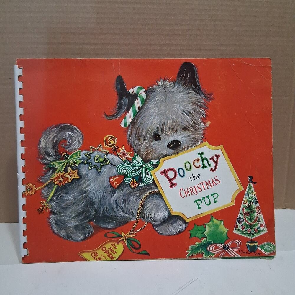 Vintage 1950's Poochy the Christmas Pup Pop-Up Book by Beth Vardon